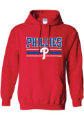 Philadelphia Phillies Womens Lines Hooded Sweatshirt - Red