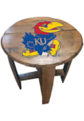 Kansas Jayhawks Team Logo Brown End Table