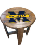 Michigan Wolverines Team Logo Brown End Table