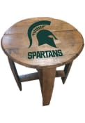 Michigan State Spartans Team Logo Brown End Table