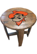 Oklahoma State Cowboys Team Logo Brown End Table