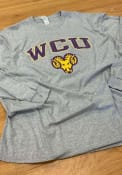 West Chester Golden Rams Grey Distressed Arch Mascot Tee