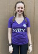 K-State Wildcats Juniors Purple Straightaway V-Neck