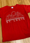 St Louis Youth Red Skyline Glow Short Sleeve T Shirt