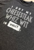 Philadelphia Dark Grey Cheesesteak Whiz Wit Short Sleeve T Shirt