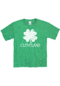 Cleveland Youth Green Splatter Shamrock Short Sleeve T Shirt