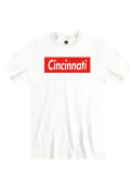 Cincinnati White Box Logo Short Sleeve T Shirt