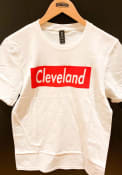Cleveland White Box Logo Short Sleeve T Shirt
