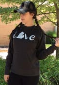 Michigan Womens Black Love State Long Sleeve Hooded Sweatshirt