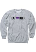 Grey Mens K-State Wildcats Eat Beef Crew Sweatshirt