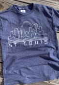St Louis Youth Navy Blue Skyline Glow Short Sleeve T Shirt
