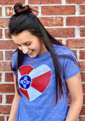 Wichita Blue City Flag Heart Short Sleeve T Shirt