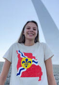 St Louis Oatmeal City Flag State Shape Short Sleeve T Shirt