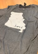 Missouri Dark Grey State Shape Love Short Sleeve T Shirt