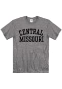 Central Missouri Mules Snow Heather Team Name T Shirt - Grey