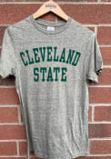 Cleveland State Vikings Snow Heather Team Name T Shirt - Green