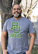 Baylor Bears Big Logo Distress T Shirt - Charcoal