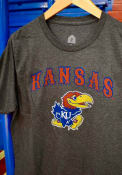 Kansas Jayhawks Rally Arch Mascot Fashion T Shirt - Grey