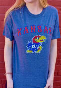 Kansas Jayhawks Rally Arch Mascot Fashion T Shirt - Navy Blue