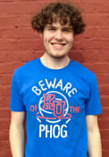 Kansas Jayhawks Rally Beware of the Phog Neon Fashion T Shirt - Blue
