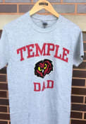 Temple Owls Dad Graphic T Shirt - Grey