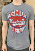 SMU Mustangs Chestbump T Shirt - Grey
