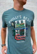 Campo's Philly Cheesesteaks Heather Dark Green Store Front Short Sleeve T-Shirt