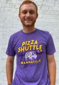 Pizza Shuttle Heather Purple Manhattan Van Short Sleeve T-Shirt