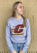 Central Michigan Chippewas Rally Primary Team logo Distressed T Shirt - Grey