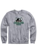 Cleveland State Vikings Rally Fleece Team Logo Crew Sweatshirt - Grey