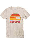 Iowa Sunset Cow Fashion T Shirt - Oatmeal