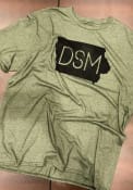 Des Moines Rally DSM State Shape Fashion T Shirt - Olive