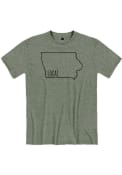 Iowa Rally Local State Shape Fashion T Shirt - Olive