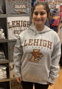 Lehigh University Distressed Hooded Sweatshirt - Grey
