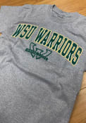 Wayne State Warriors Arch Mascot T Shirt - Grey