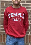 Temple Owls Dad Number One Crew Sweatshirt - Cardinal