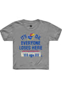 Kansas Jayhawks Youth Champion Everyone Loses Here T-Shirt - Grey