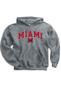 Miami RedHawks Youth Arch Mascot Hooded Sweatshirt - Grey