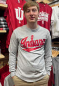 Indiana Hoosiers Script Logo T Shirt - Grey
