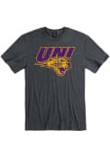 Northern Iowa Panthers Distressed Logo Fashion T Shirt - Charcoal