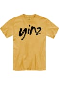 Pittsburgh Yinz Brush Script Comfort Colors Fashion T Shirt - Mustard Yellow