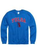 Tulsa Golden Hurricanes Arch Mascot Crew Sweatshirt - Blue