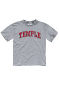 Temple Owls Toddler Arch Wordmark T-Shirt - Grey