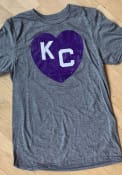 Kansas City Monarchs Rally Heart Fashion T Shirt - Grey
