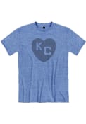 Kansas City Monarchs Rally Heart Fashion T Shirt - Blue