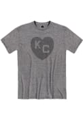 Kansas City Monarchs Rally Heart Fashion T Shirt - Grey