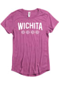 Wichita Womens Sunflower Wordmark T-Shirt - Pink
