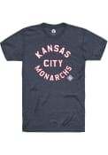 Kansas City Monarchs Rally Circle Arch Fashion T Shirt - Navy Blue