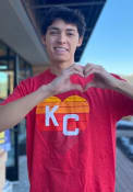 Kansas City Monarchs Rally Sunset Heart Fashion T Shirt - Red