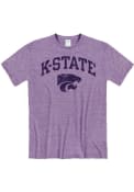 K-State Wildcats Distressed Arch Mascot Fashion T Shirt - Lavender
